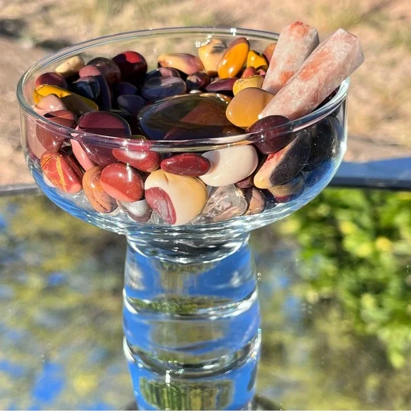 Red Jasper Skull, Sunstone Double Points, Mookite Tumbles, Shungite Tumble - Picture 6 of 17